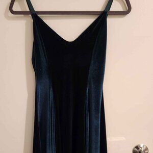 Blackmilk Turquoise Velvet Mini Strappy Dress